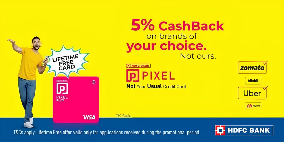 hdfc pixel play credit card
